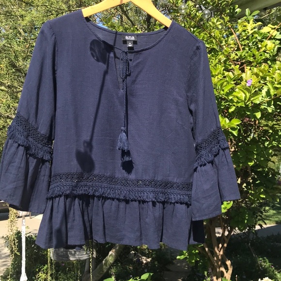 SALE A.n.a Navy Top Medium - Picture 2 of 15
